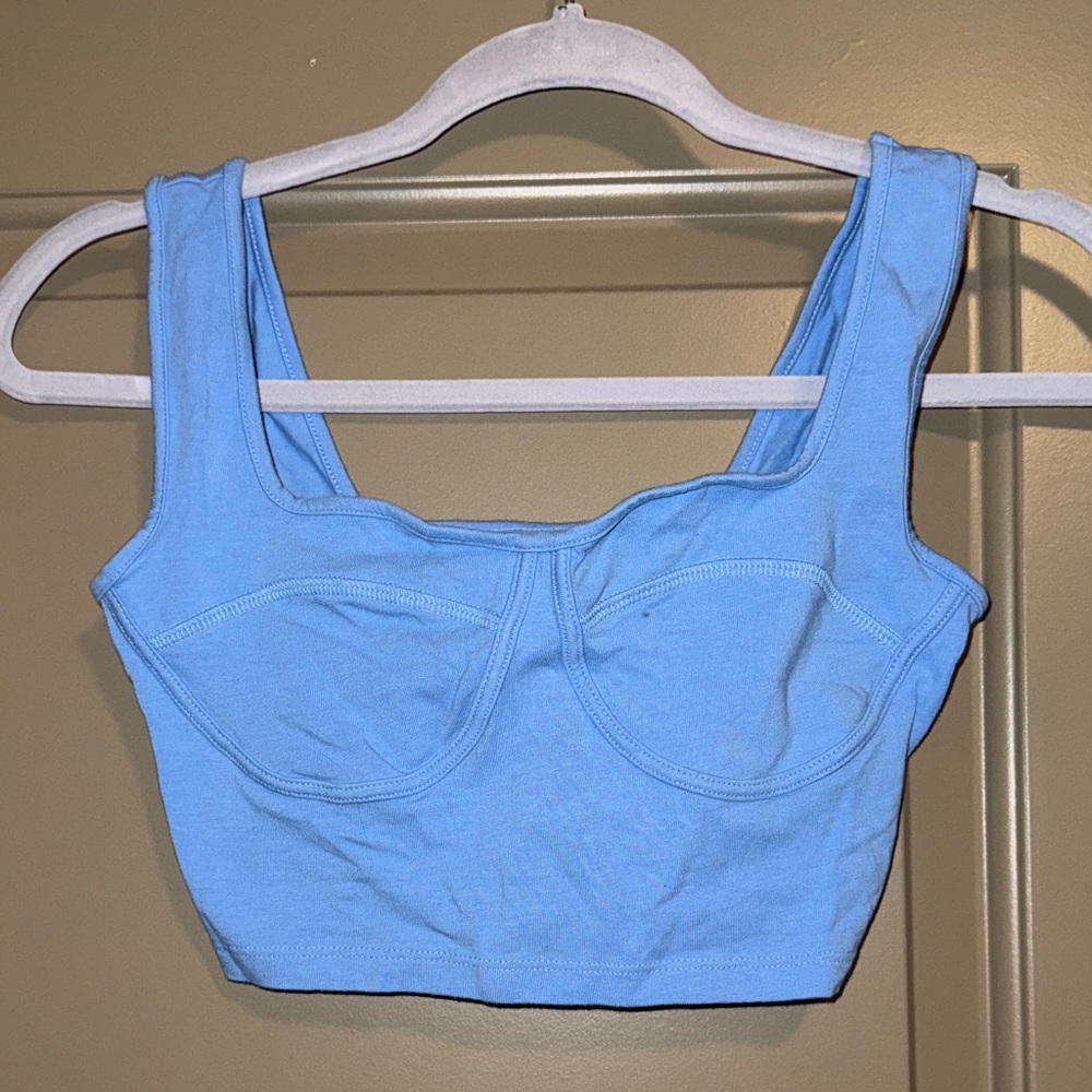 Blue Cropped Tank Top